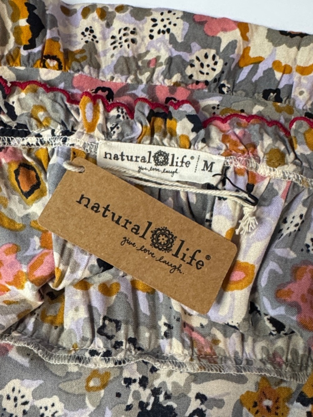 Natural Life Avery Boho Floral Midi Sundress, Pink Embroidered Trim, & Pockets! - Picture 10 of 15